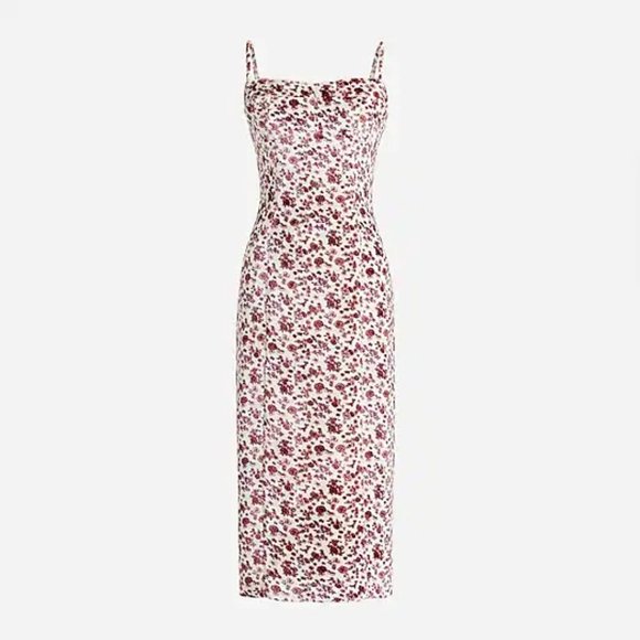 NWT J. Crew Velvet Bustier Midi Dress in Windsor Floral size 14 - Picture 1 of 11